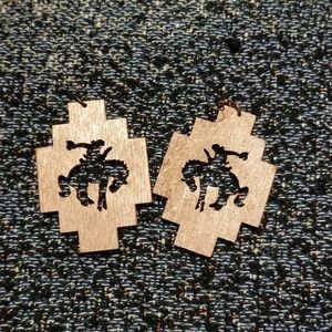 Crazy Train bucking bronc earrings
